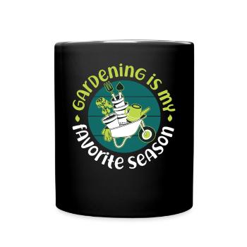 Plant Lover Gardening Gardening Is - Tasse einfarbig - Schwarz - Vorne