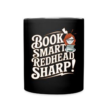 Rothaariger Bücherwurm Ingwer Haare Lesebücher - Tasse einfarbig - Schwarz - Vorne