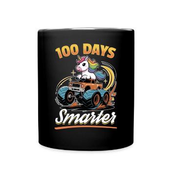 Monster Truck Unicorn 100 Days of School - Tasse einfarbig - Schwarz - Vorne