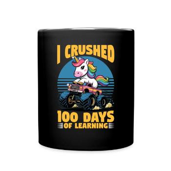 Monster Truck Unicorn 100 Days of School - Tasse einfarbig - Schwarz - Vorne