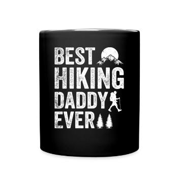 Meilleur papa de randonnée de tous les temps - Papa randonneur en montagne - Mug uni - noir - Devant