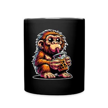 Thé à bulles de Néandertal - Mug uni - noir - Devant