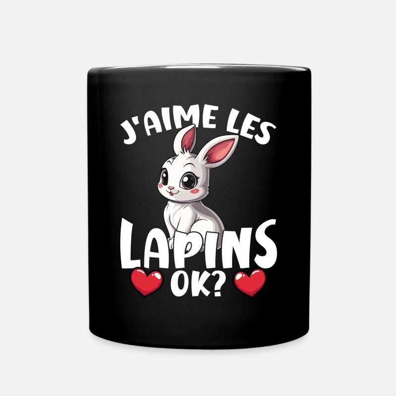 Ich mag Hasen ok? Süßer Hase - Tasse einfarbig - Schwarz