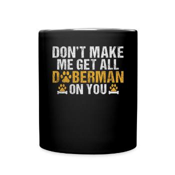 Doberman Gifts - Tasse einfarbig - Schwarz - Vorne
