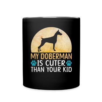 Doberman Gifts - Tasse einfarbig - Schwarz - Vorne