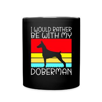 Doberman Gifts - Tasse einfarbig - Schwarz - Vorne
