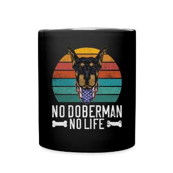 Doberman Gifts - Tasse einfarbig - Schwarz - Vorne