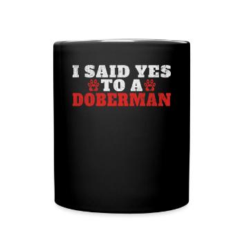 Doberman Gifts - Tasse einfarbig - Schwarz - Vorne