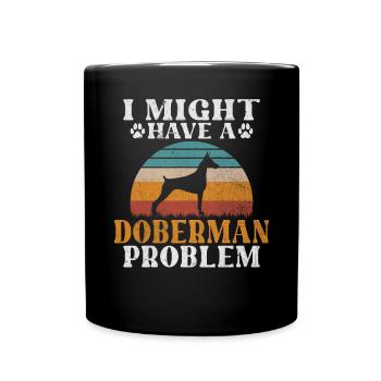 Doberman Gifts - Tasse einfarbig - Schwarz - Vorne