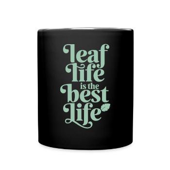 Blatt Leben Ist Das Beste Leben - Vegan - Tasse einfarbig - Schwarz - Vorne
