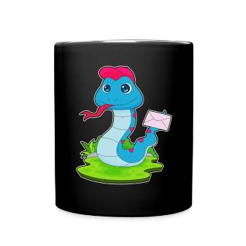 Lettre de serpent - Mug uni - noir - Devant