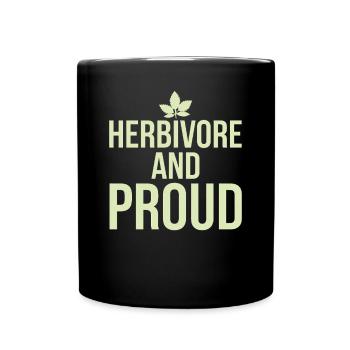 Mangeurs d’herbes et fierté : végétalien végétarien - Mug uni - noir - Devant