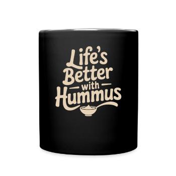 La vie est meilleure avec le houmous végétalien végétarien - Mug uni - noir - Devant