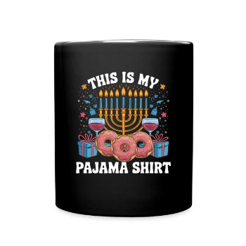 C’est ma chemise de pyjama Hanoukka chandelier design - Mug uni - noir - Devant
