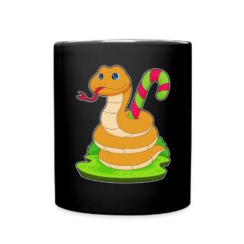 Canne de bonbon serpent - Mug uni - noir - Devant