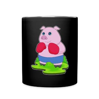 Pig Boxer Gants de boxe Boxe - Mug uni - noir - Devant