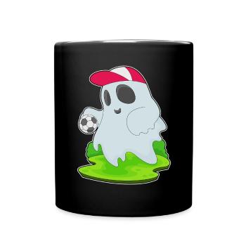Geist Halloween Fußball - Tasse einfarbig - Schwarz - Vorne