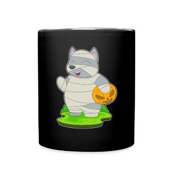 Cat Halloween Mummy - Full Colour Mug - black - Front