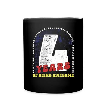 4 Ans Anniversaire Mois Jours Heures Minutes - Mug uni - noir - Devant