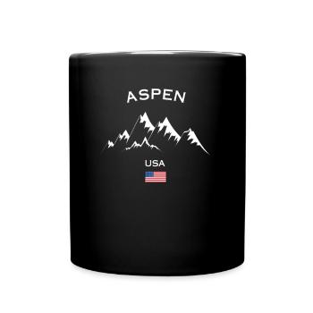 Aspen Snowmass Ski Resort Schweizer Alpen Souvenir - Tasse einfarbig - Schwarz - Vorne