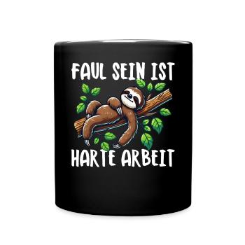 Sloth Lazy Sloth Lover Sloths - Full Colour Mug - black - Front