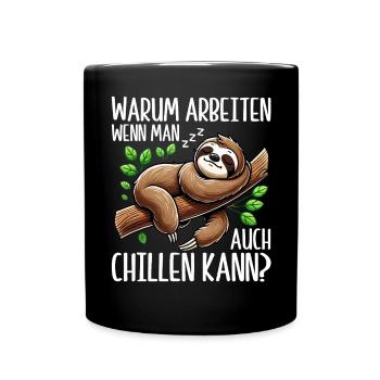 Sloth Lazy Sloth Lover Sloths - Full Colour Mug - black - Front