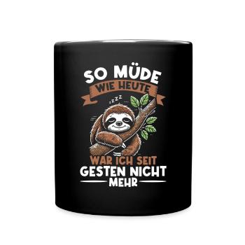 Sloth Lazy Sloth Lover Sloths - Full Colour Mug - black - Front