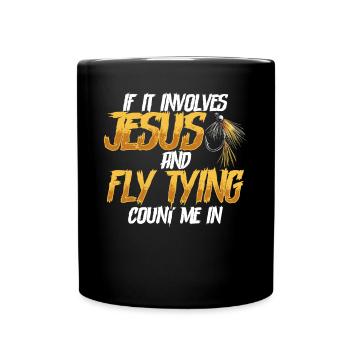 Fly Tying Fly Tying Fly Fishing Fly Fishing - Full Colour Mug - black - Front