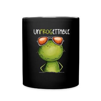 Grenouille cool avec des lunettes et un jeu de mots - Mug uni - noir - Devant