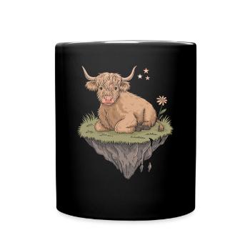 Imaginative escape: Scottish Highland cattle - Full Colour Mug - black - Front