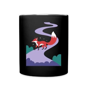 Renard sur le chemin magique de l’évasion fantastique - Mug uni - noir - Devant