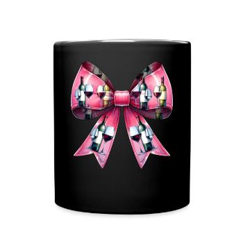 Coquette Bow Wine Drinker Pink - Full Colour Mug - black - Front