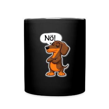 Dachshund Nope – Charming expression for dachshund - Full Colour Mug - black - Front