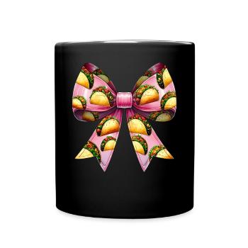 Coquette Schleife Tacos Mexikanisches Essen Muster - Tasse einfarbig - Schwarz - Vorne