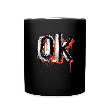 Expressive Ok Graffiti Design in White and - Full Colour Mug - black - Front