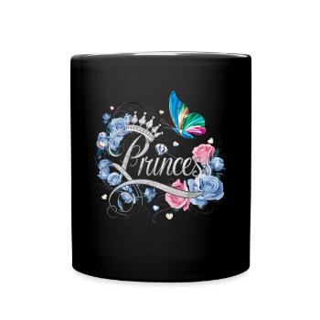 Des fleurs et des papillons pour les princesses – - Mug uni - noir - Devant