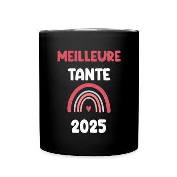 2025 Tante Beste Schwangerschaftswerbung - Tasse einfarbig - Schwarz - Vorne