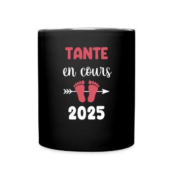 en cours tante 2025 annonce grossesse - Mug uni - noir - Devant
