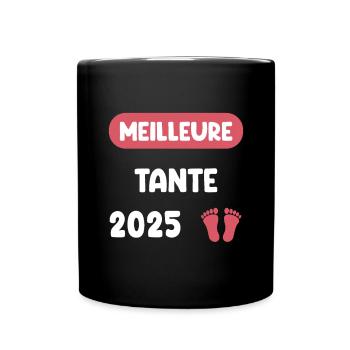 meilleure 2025 tante annonce grossesse - Mug uni - noir - Devant