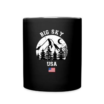 Big Sky Colorado Ski Resort Berge Souvenir - Tasse einfarbig - Schwarz - Vorne