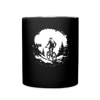 Mountainbiking Skizze - Tasse einfarbig - Schwarz - Vorne