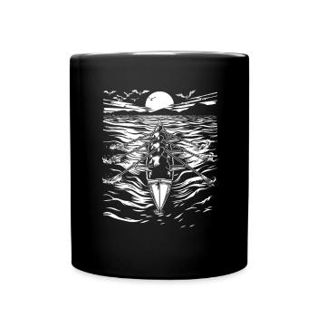 Rudern Skizze - Tasse einfarbig - Schwarz - Vorne