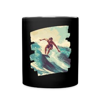 Surfer - Tasse einfarbig - Schwarz - Vorne