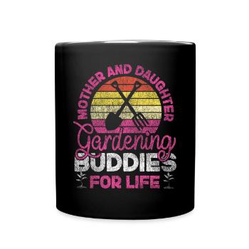 Plant Lover Gardening Mom Daughter - Full Colour Mug - black - Front