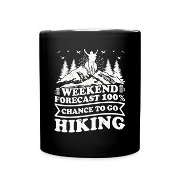 Randonnée amusante - Prévisions pour le week-end 10 % de chances d’y aller - Mug uni - noir - Devant