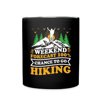 Prévisions pour le week-end 10 % de chance d’y aller Randonnée Funny - Mug uni - noir - Devant