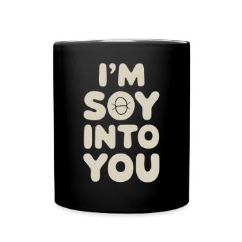 Ich Bin Voller Tofu Liebe Vegan Vegetarisch - Tasse einfarbig - Schwarz - Vorne