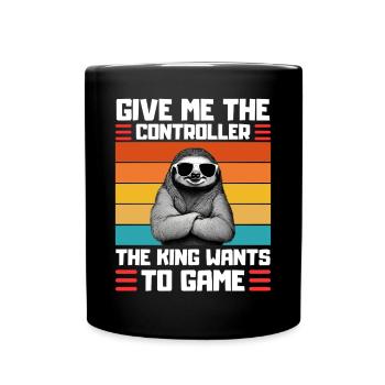 Lustiges Faultier Gaming Design Zocken - Tasse einfarbig - Schwarz - Vorne