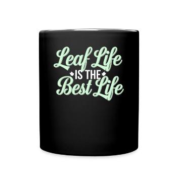 Végétalien végétarien : la vie en feuille est la meilleure vie - Mug uni - noir - Devant