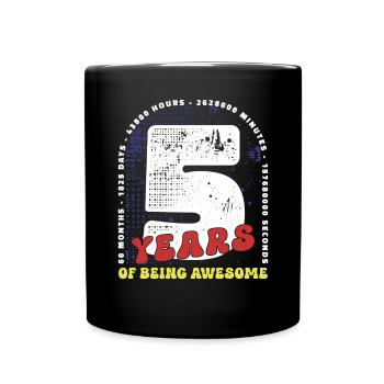 5 Ans Anniversaire Mois Jours Heures Minutes - Mug uni - noir - Devant